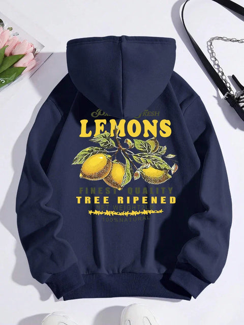 Sweat “Lemons Make Lemonade” – Hoodie Unisexe avec Imprimé de Fruits Jaune