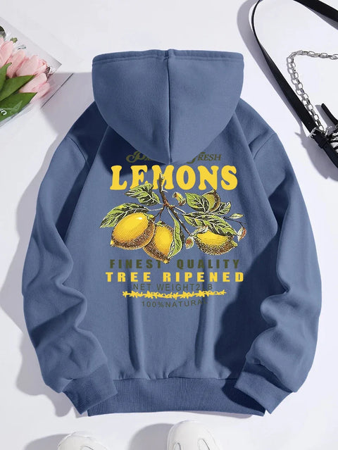 Sweat “Lemons Make Lemonade” – Hoodie Unisexe avec Imprimé de Fruits Jaune