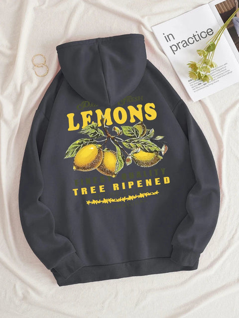 Sweat “Lemons Make Lemonade” – Hoodie Unisexe avec Imprimé de Fruits Jaune