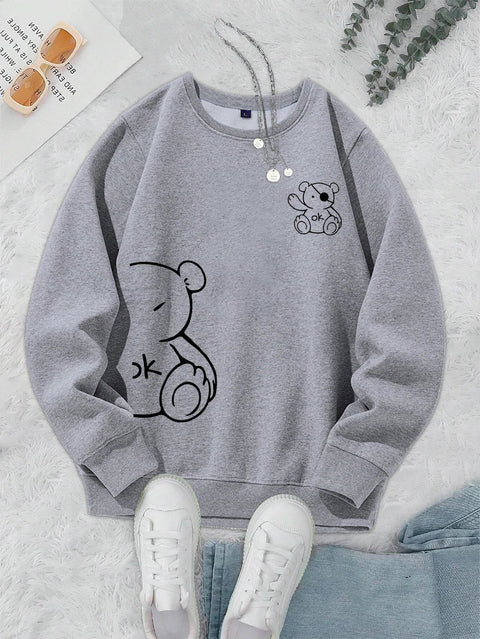 Sweat Chat Minimaliste – Pull Oversize Unisexe avec Ligne Féline Élégante
