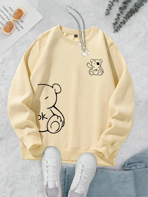 Sweat Chat Minimaliste – Pull Oversize Unisexe avec Ligne Féline Élégante