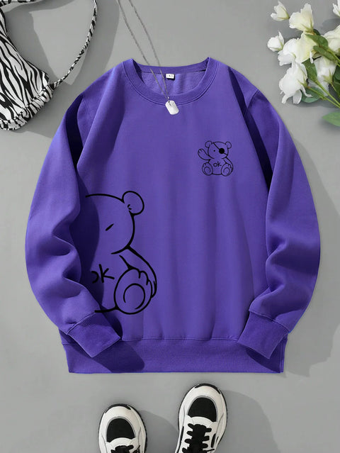 Sweat Chat Minimaliste – Pull Oversize Unisexe avec Ligne Féline Élégante
