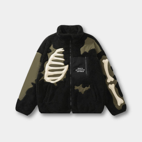 Veste Polaire Squelette – Streetwear Unisexe au Look Audacieux et Unique