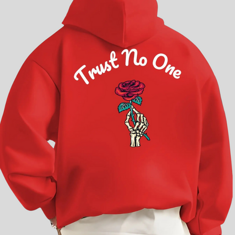 Hoodie Streetwear Noir – Sweat Unisexe avec Cartoon Rose et Cœurs