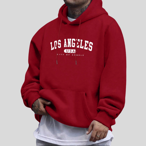 Sweat à Capuche Los Angeles – Pull Oversize Unisexe avec Imprimé Ville