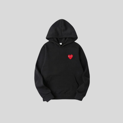 Sweat à Capuche avec Détail de Cœur Brodé – Style Minimaliste Unisexe