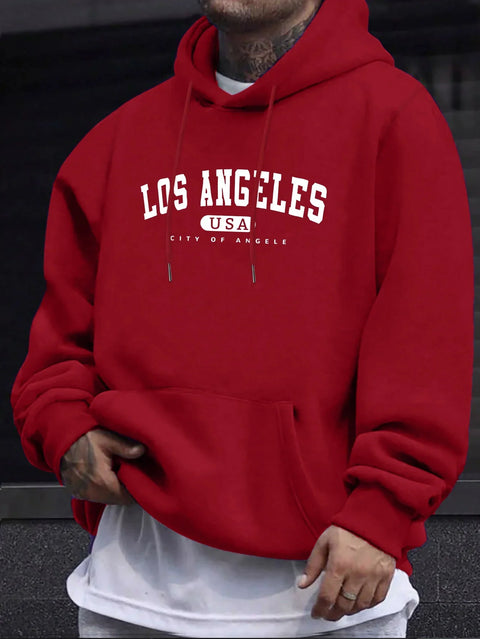 Sweat à Capuche Los Angeles – Pull Oversize Unisexe avec Imprimé Ville