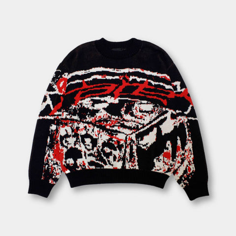 Pull en Maille Graphique – Confort Élégant Unisexe pour un Look Unique